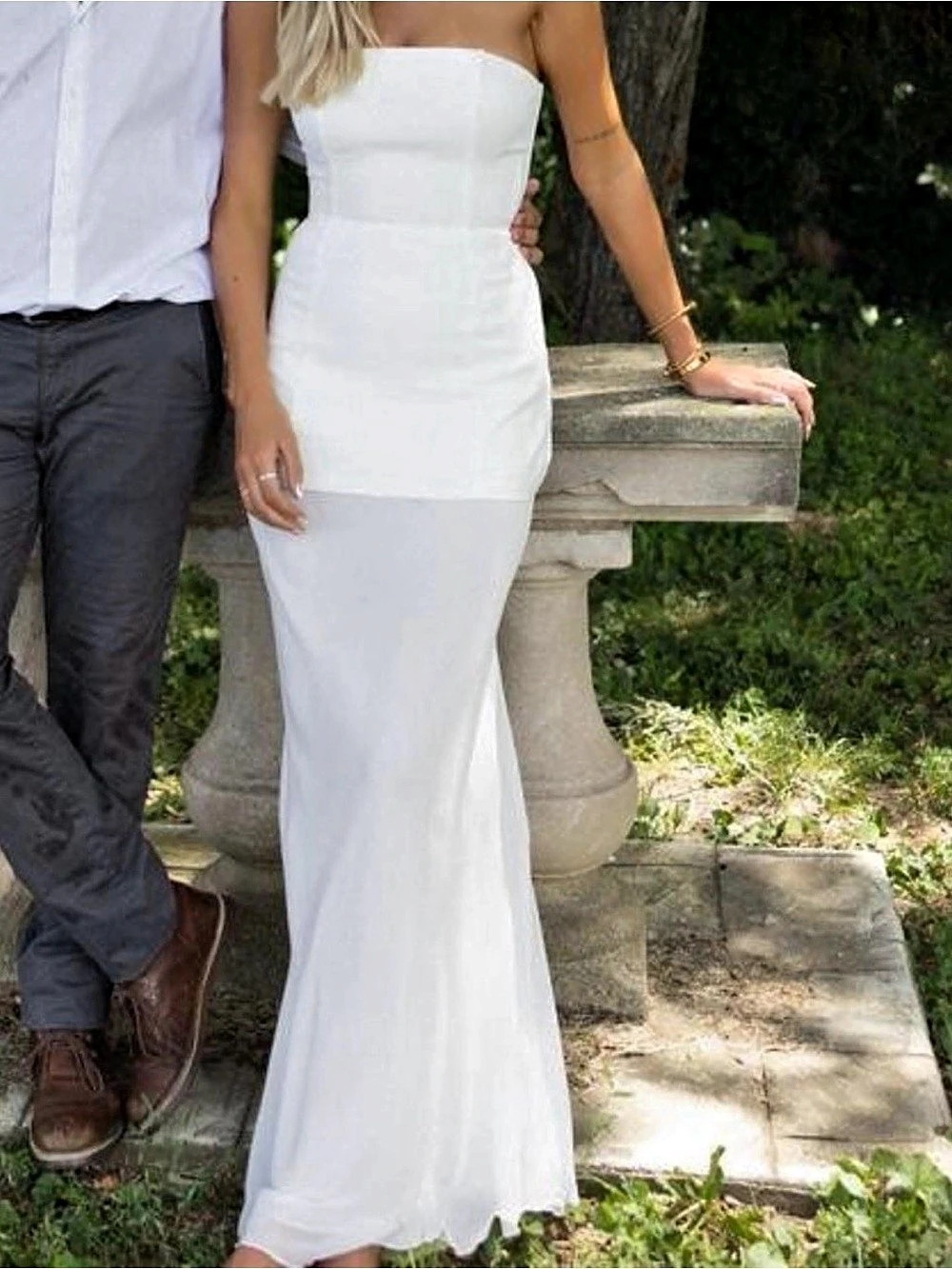 Showpo White Strapless Bustier Maxi Dress Strapless Bustier Maxi